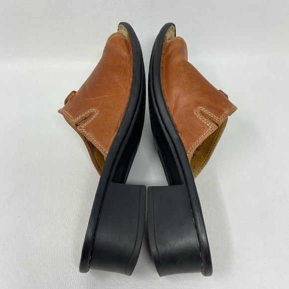 Josef Seibel Brown Leather Slide Block Heel Sandals Shoes Women's size US 9-9.5 - Picture 9 of 14